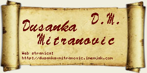 Dušanka Mitranović vizit kartica